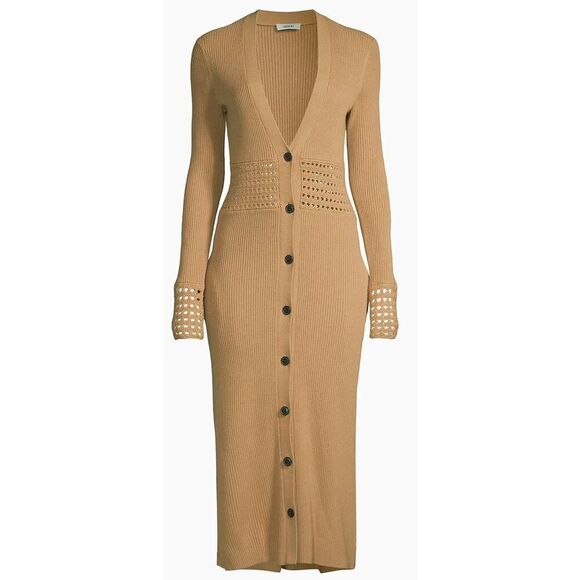 Jason Wu Merino Wool-& Cashmere Blend Midi-Dress in Camel NWT Size Medium - Picture 1 of 16